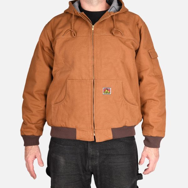 Canvas Full-Zip Hooded Jacket - Brown