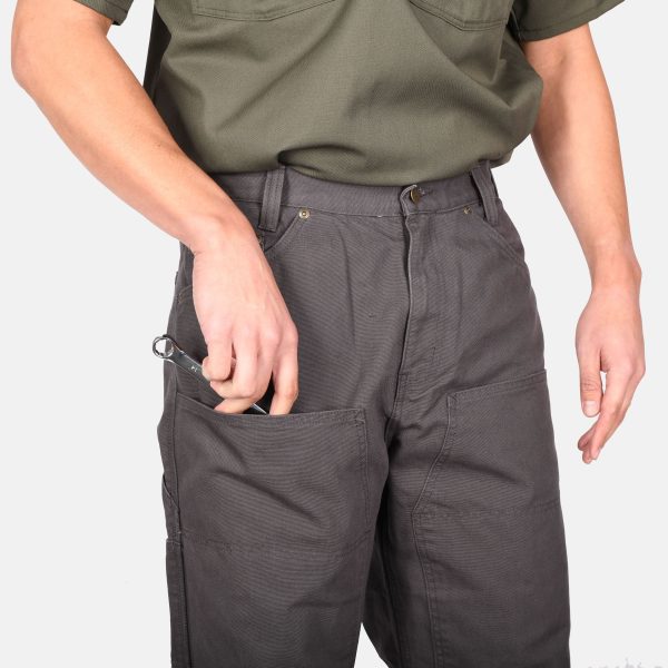 Canvas Double Knee Carpenter Pants - Black