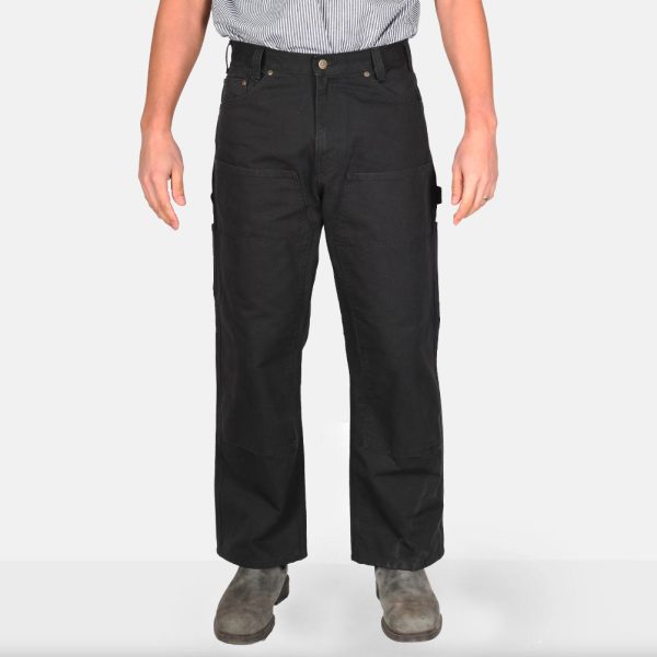 Canvas Double Knee Carpenter Pants - Black